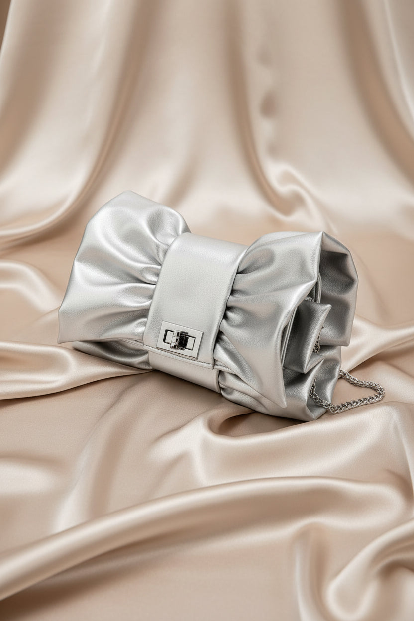 Golden Whisper Schleifen-Clutch