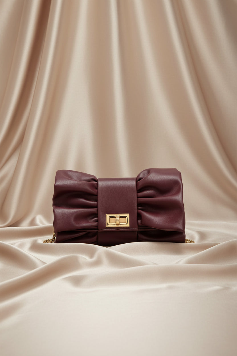 Golden Whisper Schleifen-Clutch