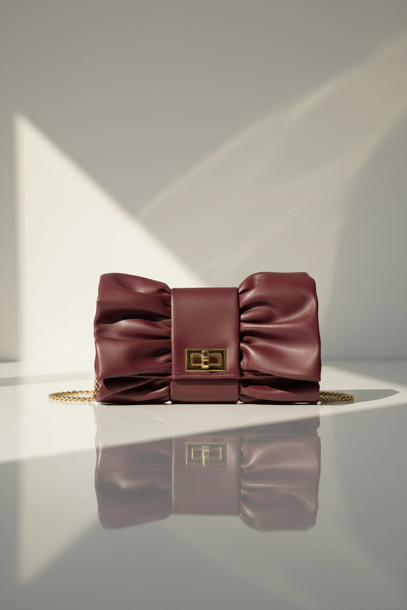 Golden Whisper Schleifen-Clutch