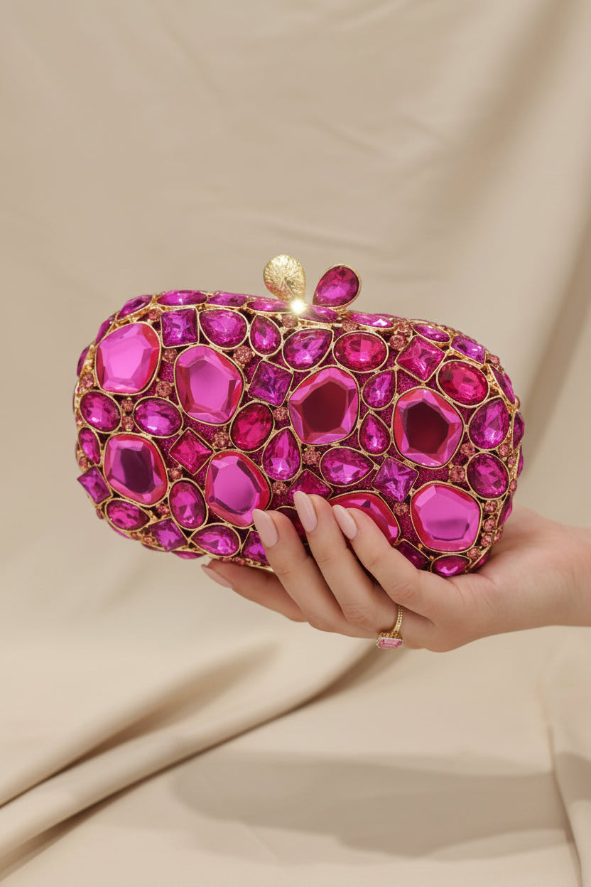 Midnight Aura Jewel Clutch