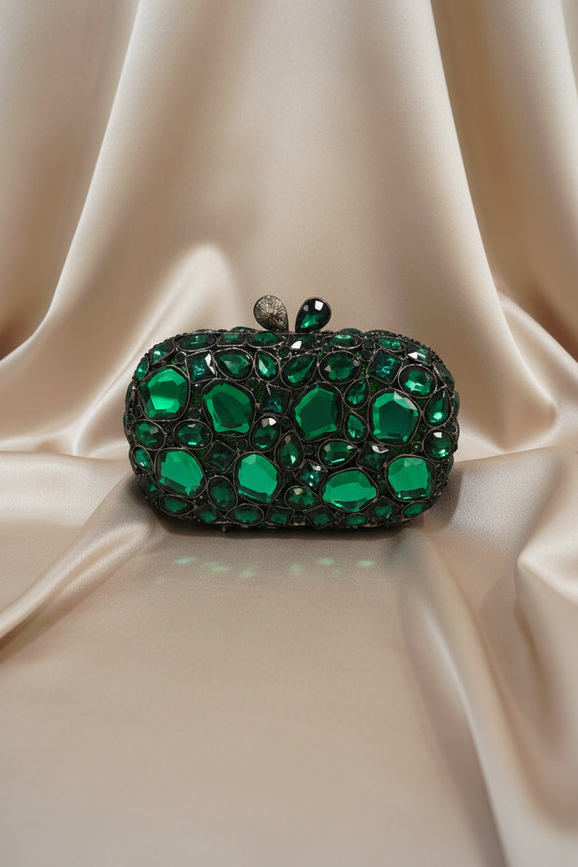 Midnight Aura Jewel Clutch