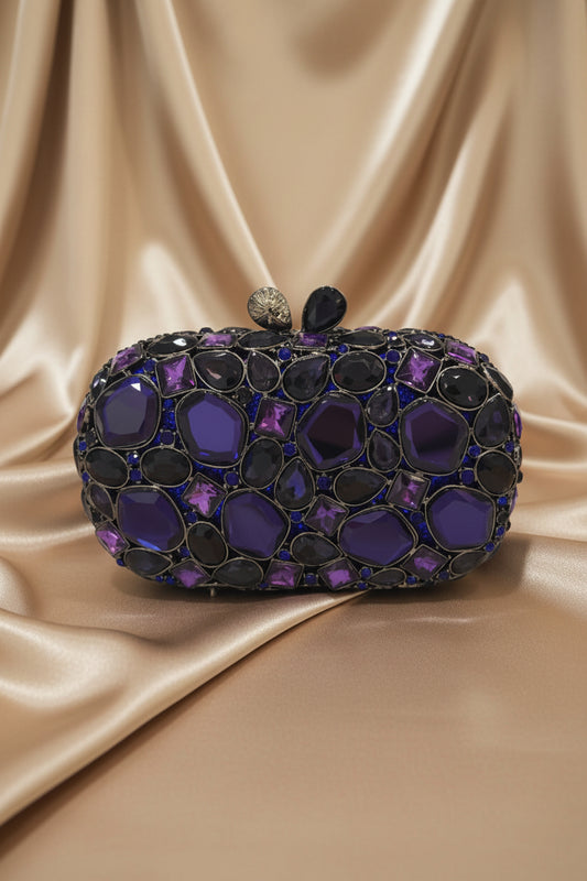Midnight Aura Jewel Clutch