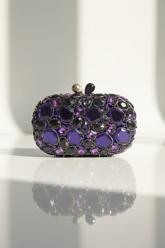 Midnight Aura Jewel Clutch