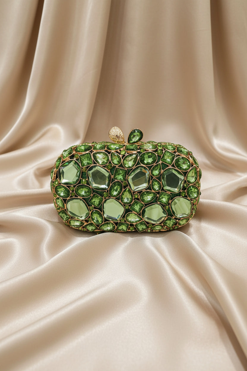 Midnight Aura Jewel Clutch