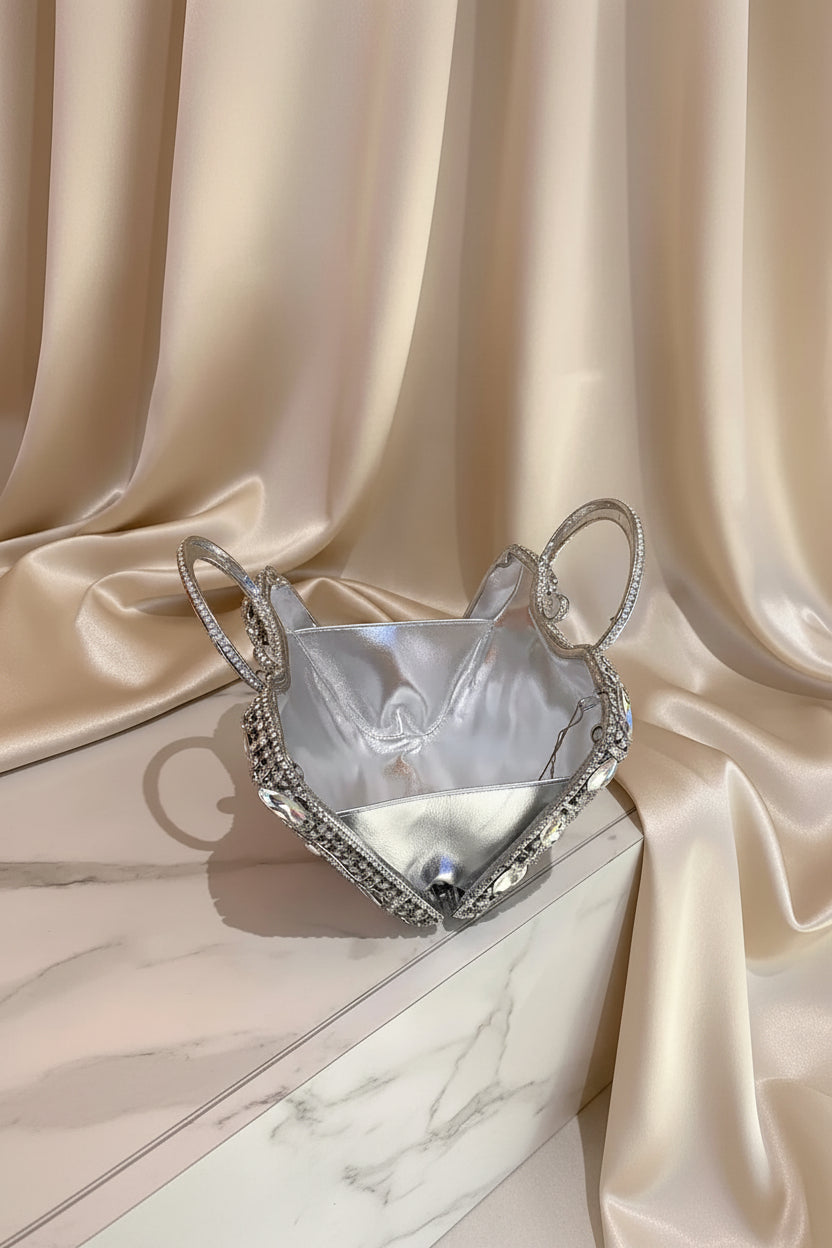 Celestial Halo Crystal Mini Bag Silver