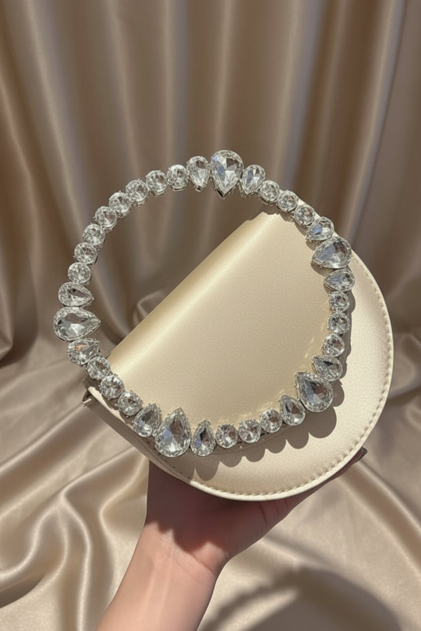 Midnight Grace Satin Clutch