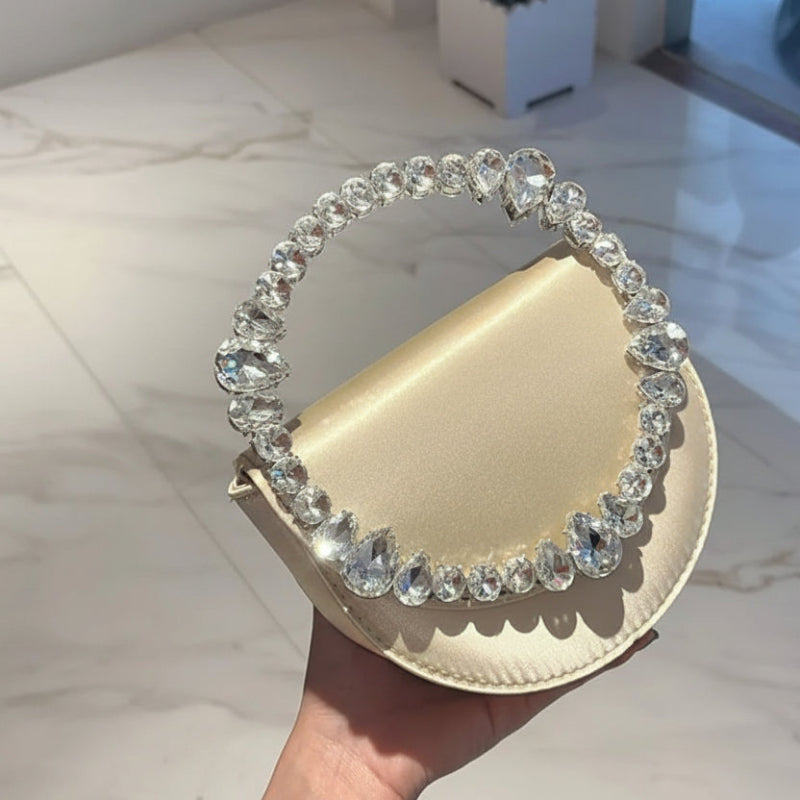 Midnight Grace Satin Clutch