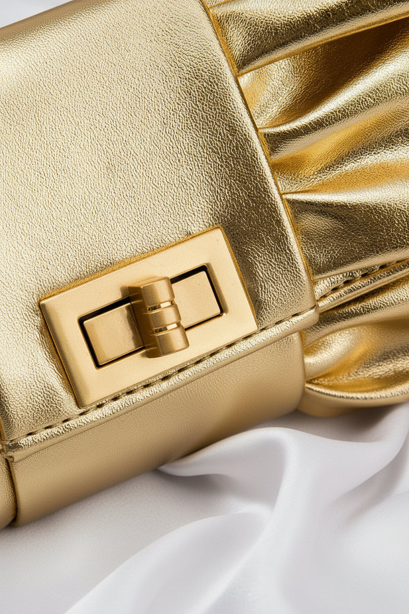 Golden Whisper Schleifen-Clutch