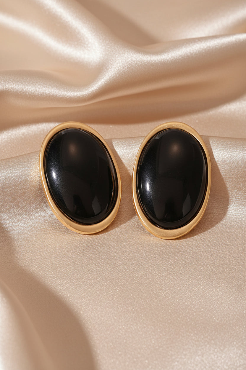Vintage Geometric Oval Earrings