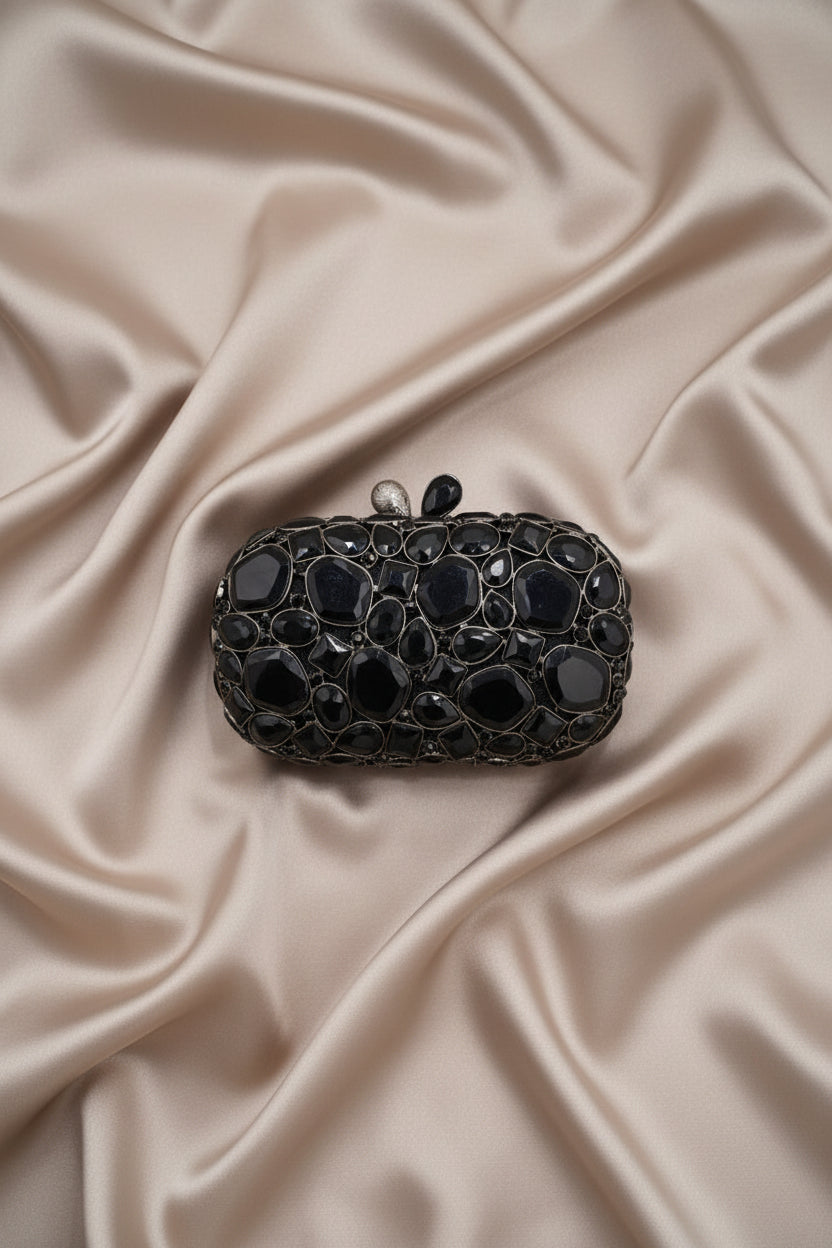 Midnight Aura Jewel Clutch