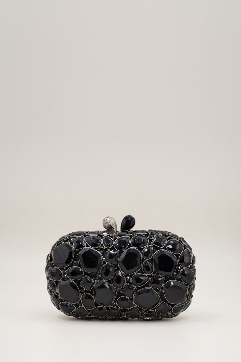Midnight Aura Jewel Clutch