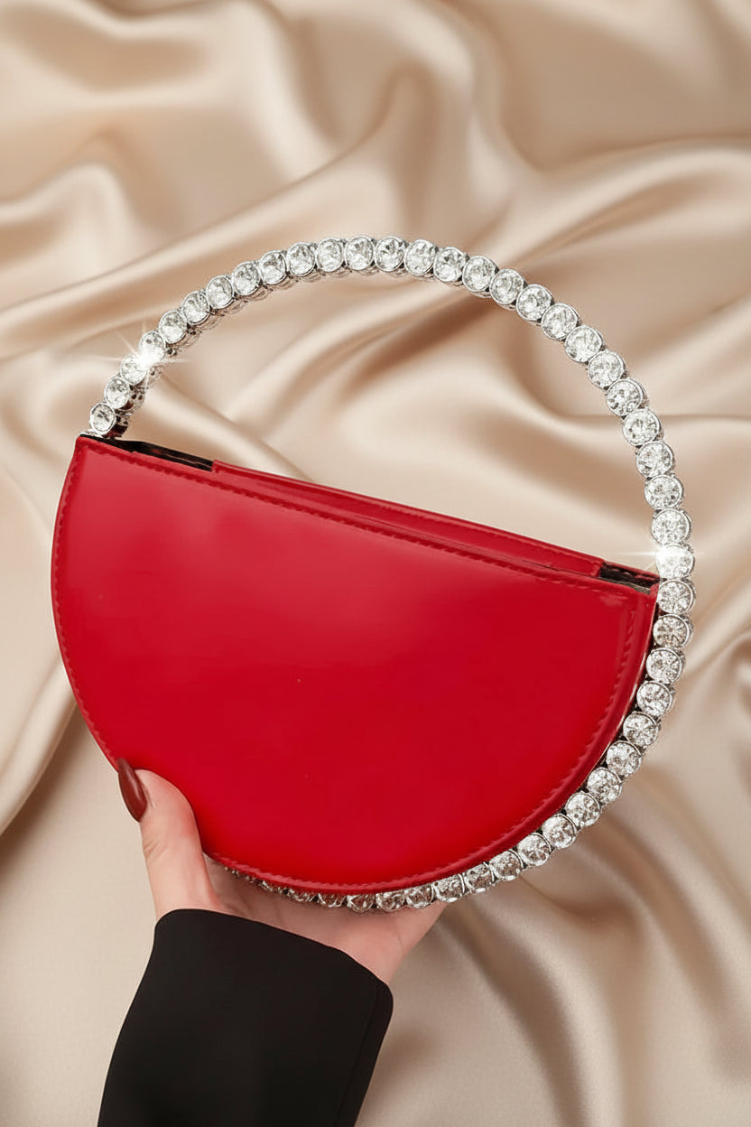 Elegant Rhinestone Circle Evening Clutch