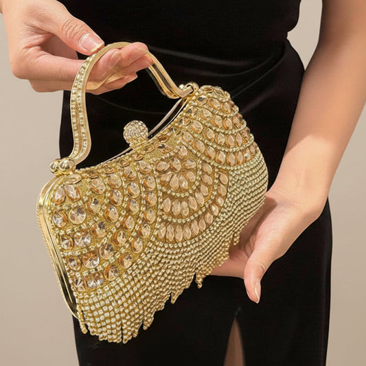 Moonlight Glam Diamond Evening Clutch Bag