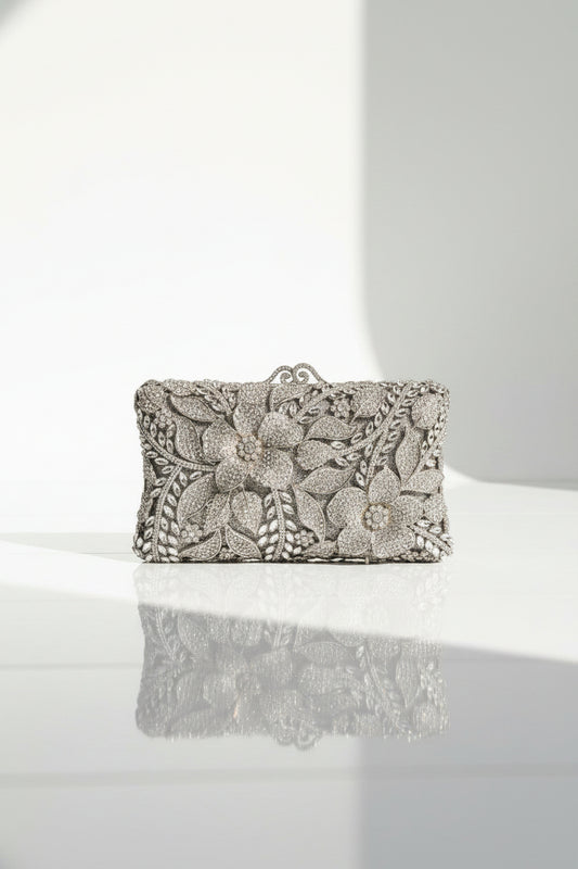 Ethereal Bloom Crystal Clutch