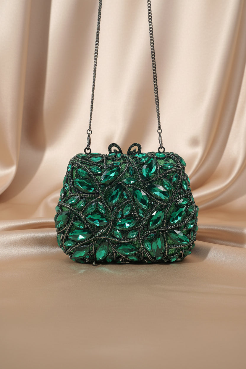 Emerald Enchanté Crystal Clutch