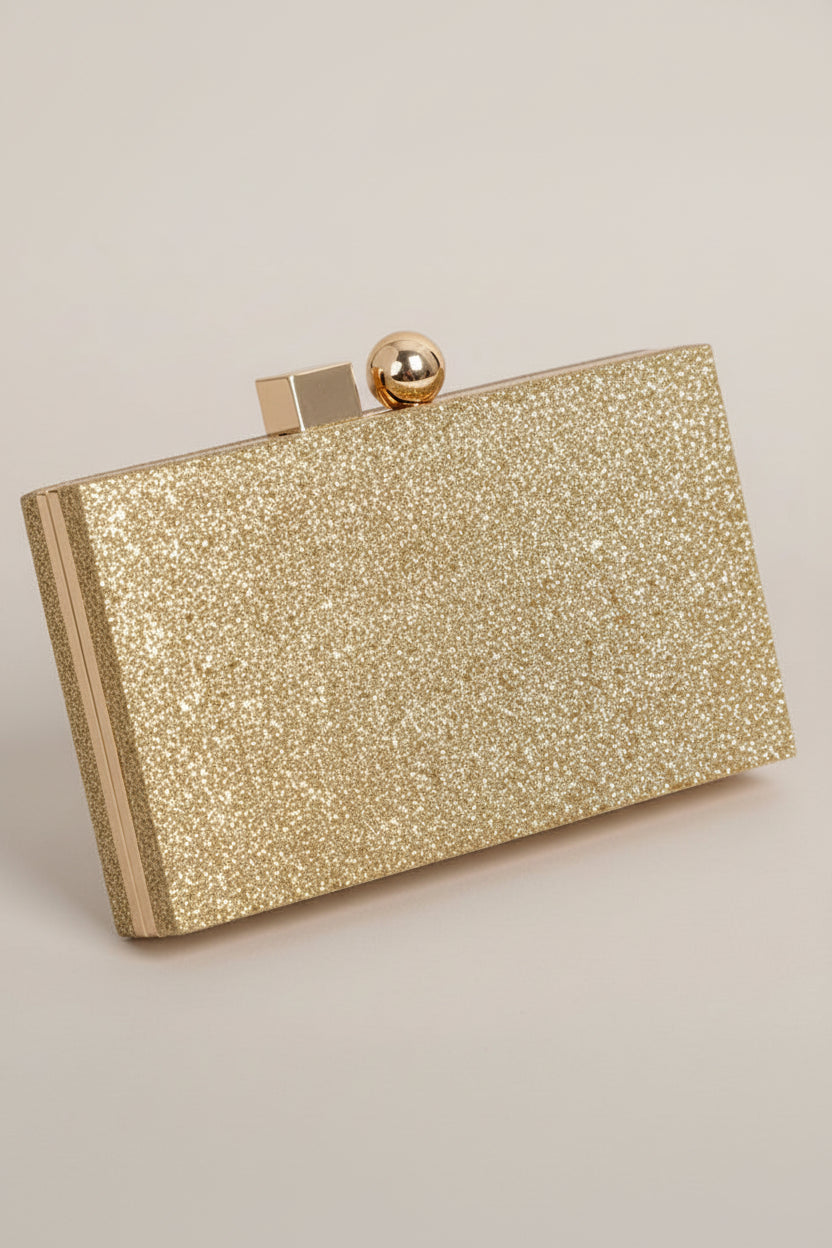 Golden Stardust Box Clutch