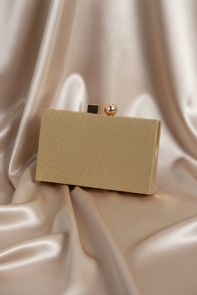 Golden Stardust Box Clutch