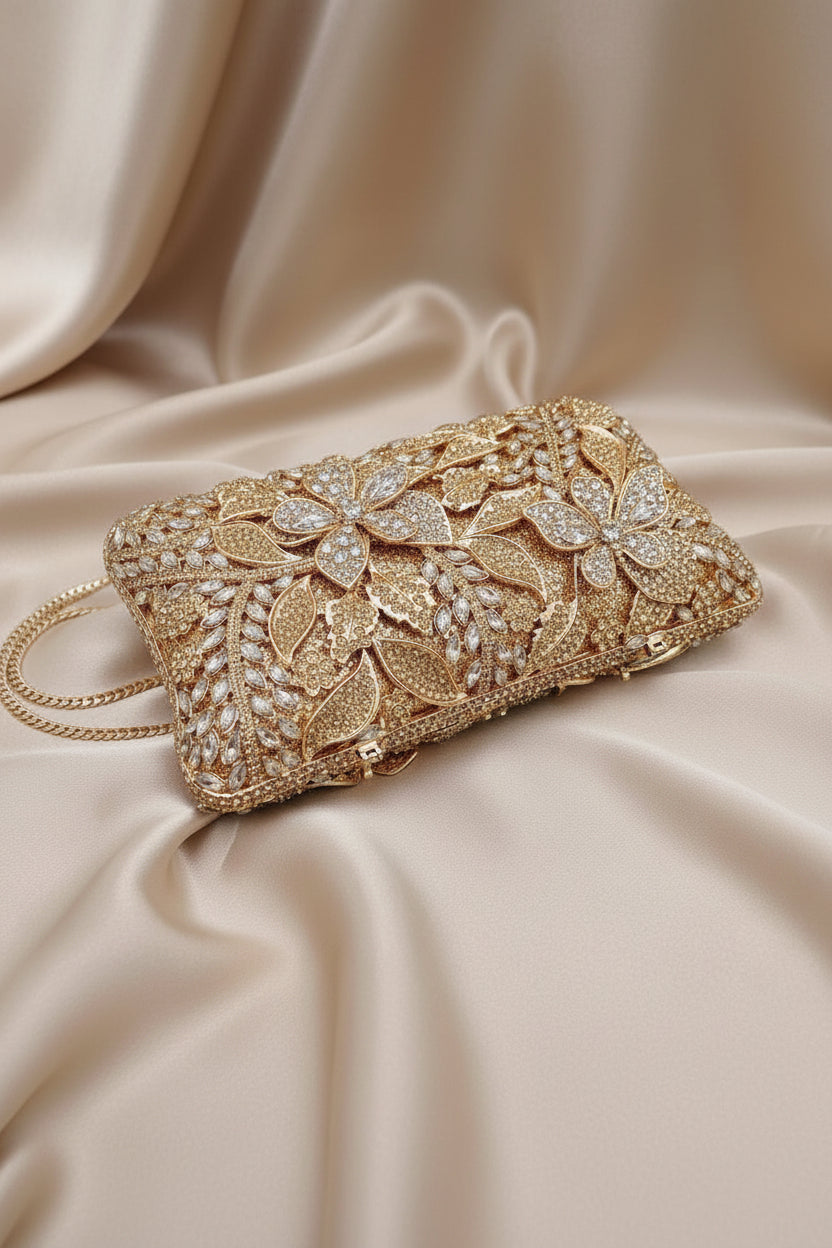 Ethereal Bloom Crystal Clutch