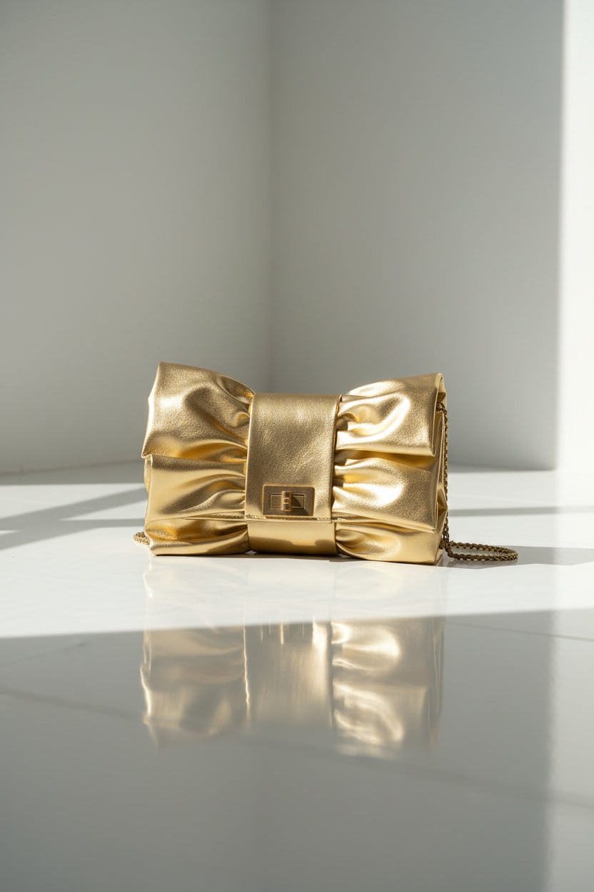 Golden Whisper Schleifen-Clutch