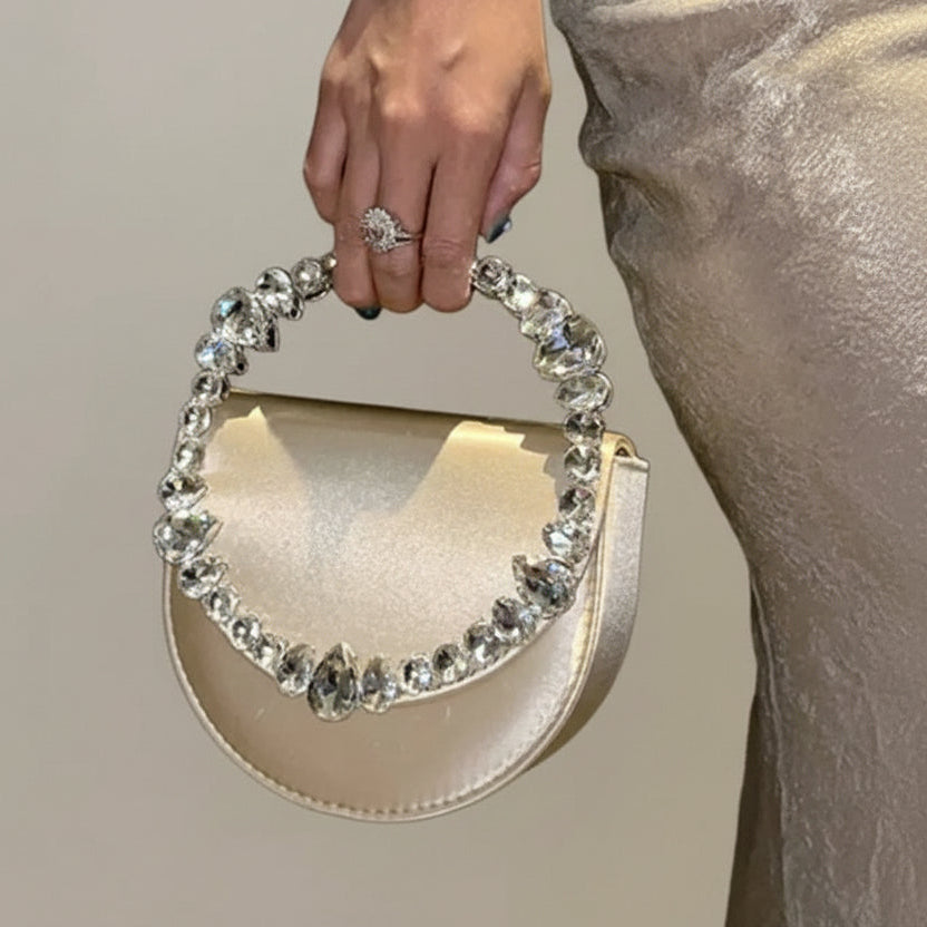 Midnight Grace Satin Clutch