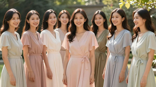 Women wearing stylish A-line dresses outdoors