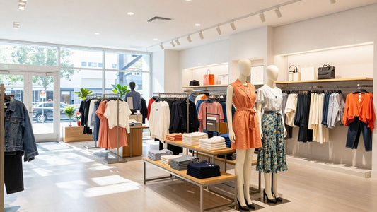 Nordstrom store interior with spring fashion displays.