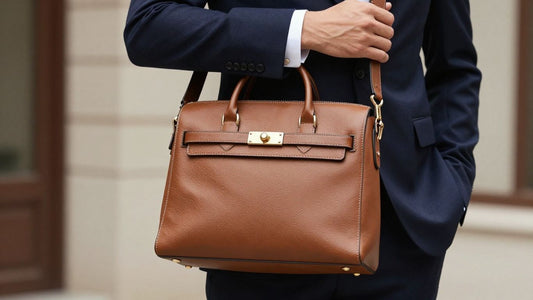 Man with designer crossbody bag
