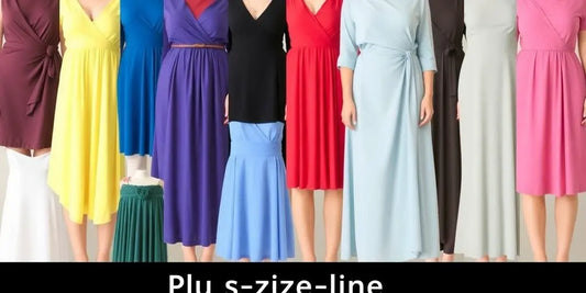 Plus size A-line dresses in various colors and styles.