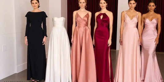 Elegant formal wedding guest dresses.