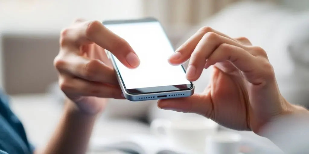 Person using phone for ASOS customer service.