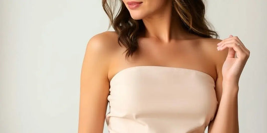 Woman in stylish bandeau top.