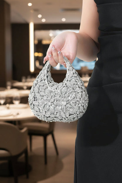 Golden Bloom Crystal Bag