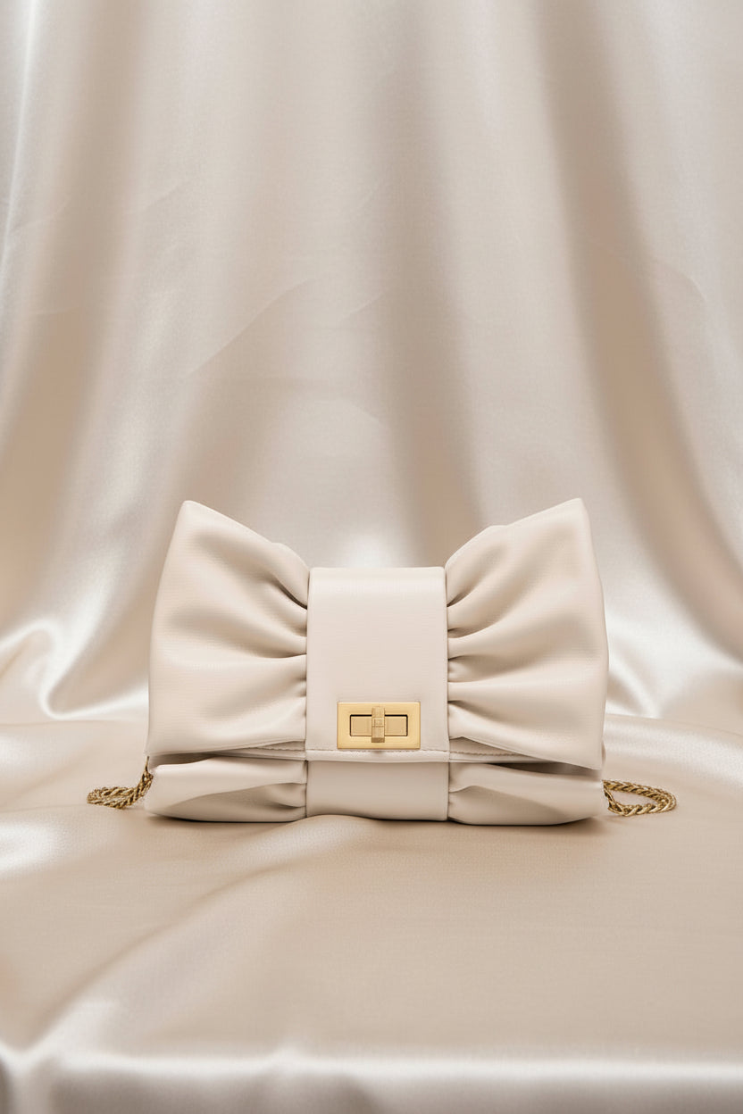 Golden Whisper Schleifen-Clutch