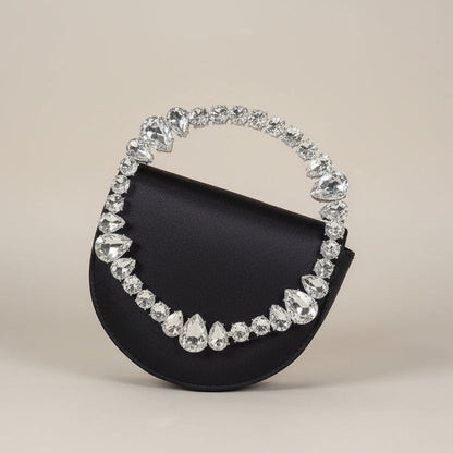 Midnight Grace Satin Clutch