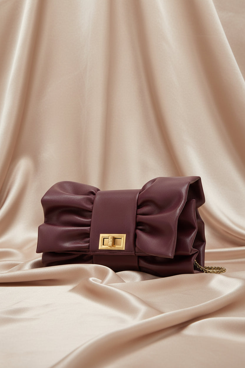 Golden Whisper Schleifen-Clutch