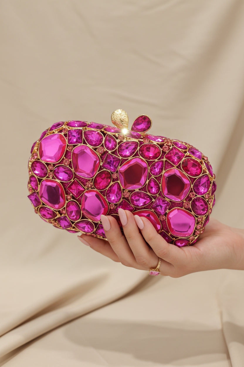 Midnight Aura Jewel Clutch