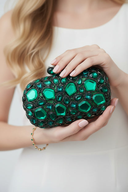 Midnight Aura Jewel Clutch