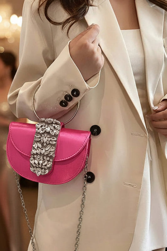 Midnight Halo Crystal Clutch – Elegant Statement Evening Bag