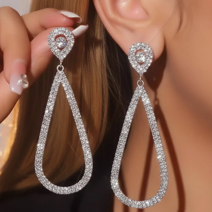 Diamond Glow Drop Earrings