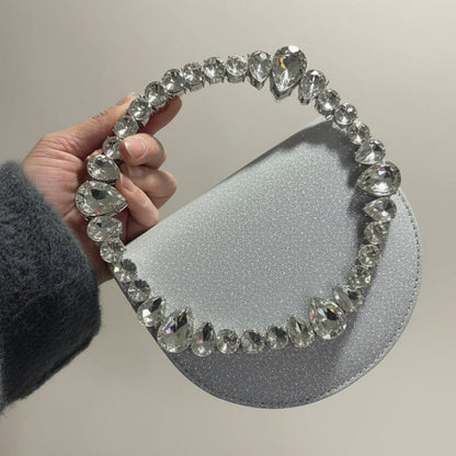 Midnight Grace Satin Clutch