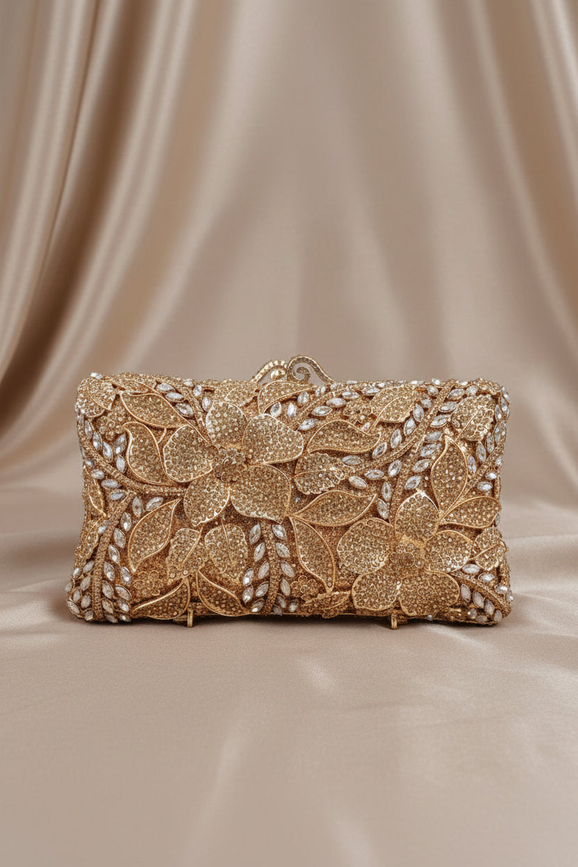 Ethereal Bloom Crystal Clutch