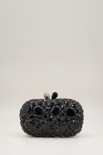 Midnight Aura Jewel Clutch