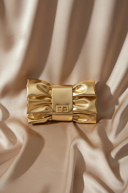 Golden Whisper Schleifen-Clutch