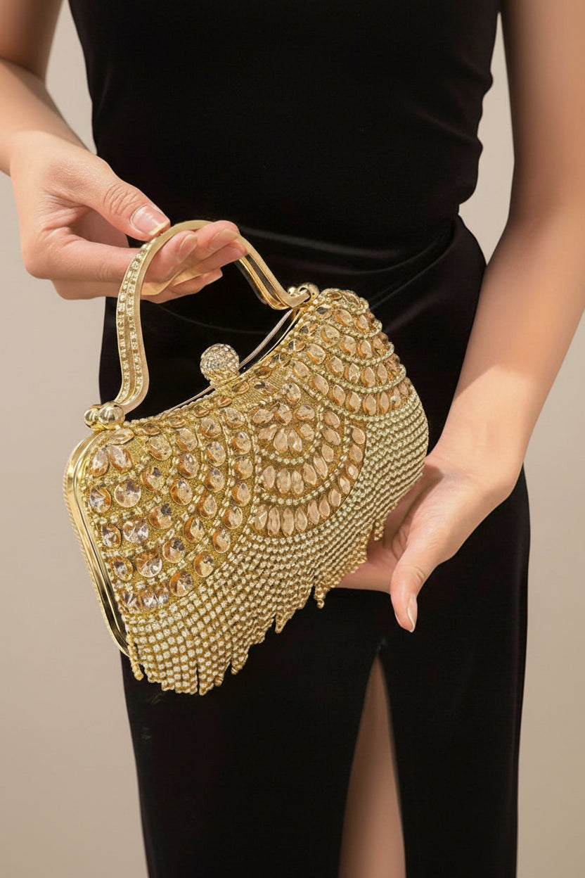 Moonlight Glam Diamond Evening Clutch Bag