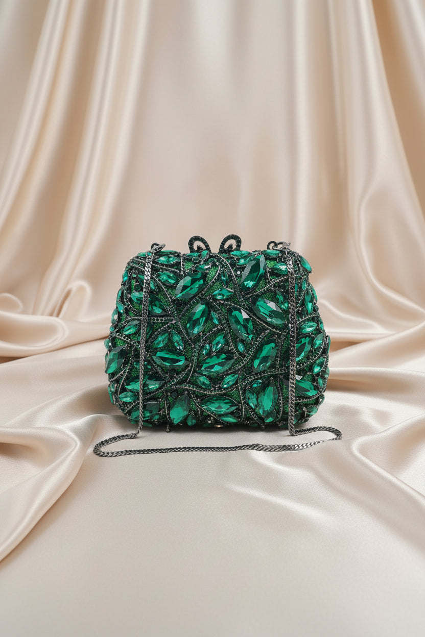 Emerald Enchanté Crystal Clutch