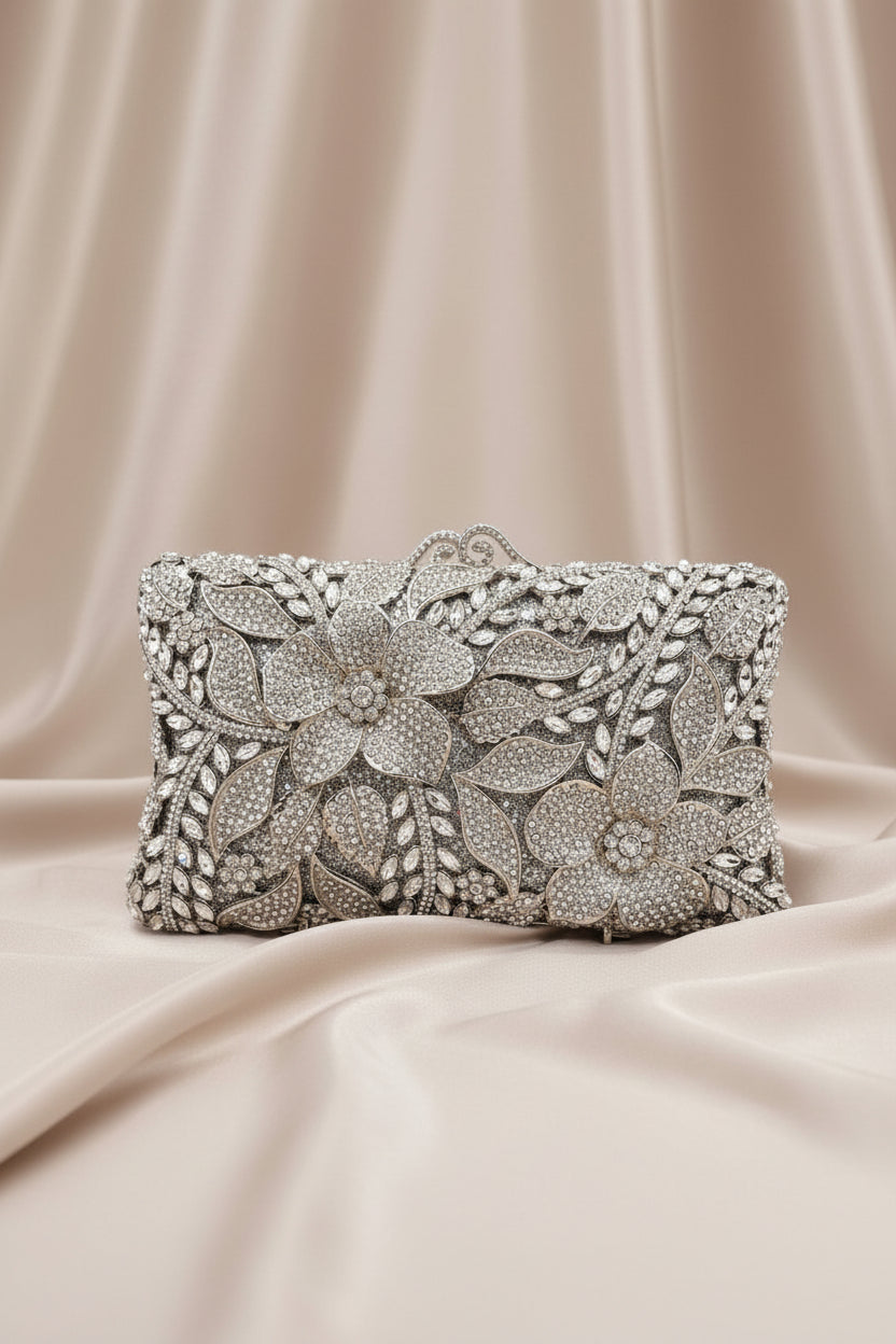 Ethereal Bloom Crystal Clutch