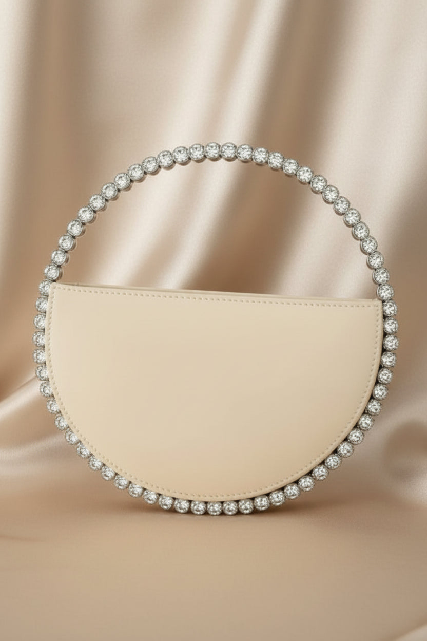 Elegant Rhinestone Circle Evening Clutch