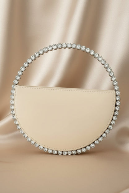 Elegant Rhinestone Circle Evening Clutch