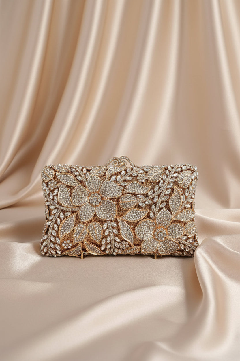 Ethereal Bloom Crystal Clutch