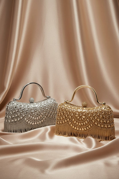 Moonlight Glam Diamond Evening Clutch Bag